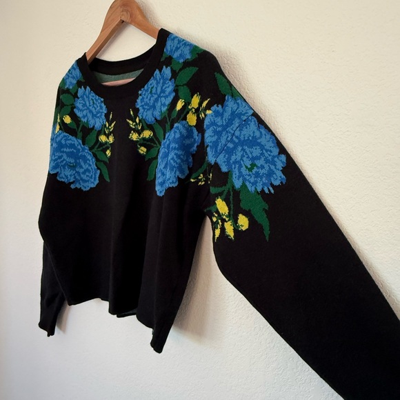 Maeve The Camryn Cropped Crewneck Sweater by Anthropologie Womens Medium - Picture 4 of 9